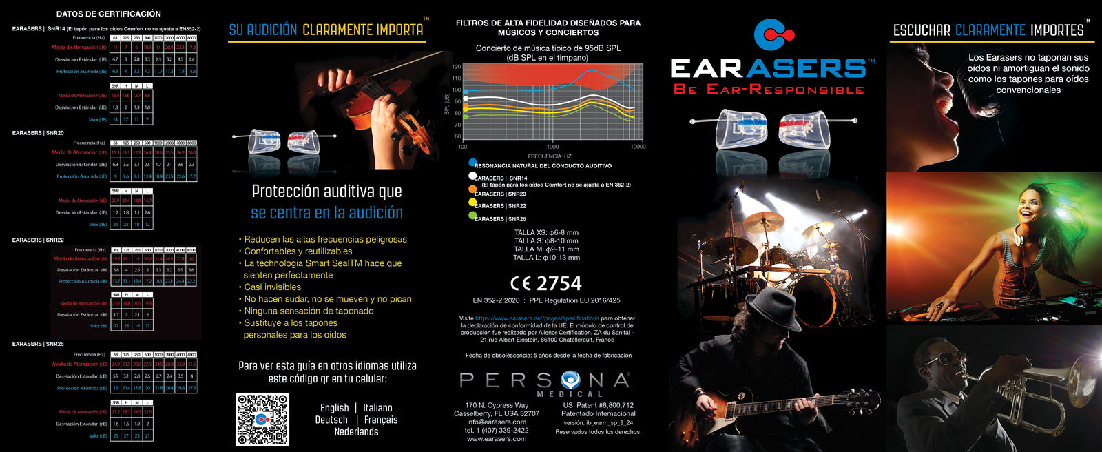 Earasers instruction book pg1 Spanish